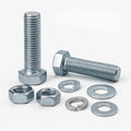 S&A Essentials M8 Screw Set 8-Piece - Complete Set with Nuts, Washers & Spring Washers - Galvanised Hexagonal Screws DIN 933 - For DIY & Furniture Assembly