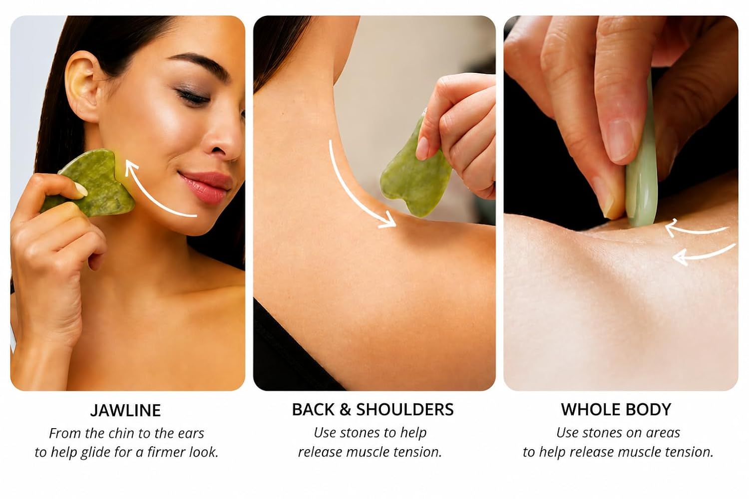 Jade Roller & Gua Sha Set – 100% Real Jade Stone Face Massager – Cooling Facial Massage Tool for Puffiness, Dark Circles, Skin Care & Relaxation – S&A Essentials