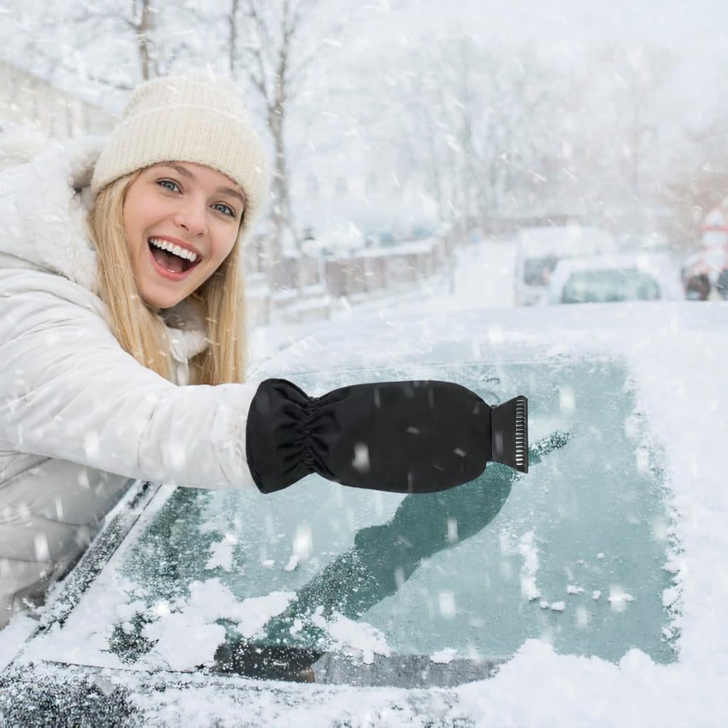 Ice Scraper with Glove Car - Warm, Waterproof & Windproof Snow Scraper - Robust Ice Scraper Removes Ice & Snow Quickly - No Freezing, No Wet Hands - S&A Essentials