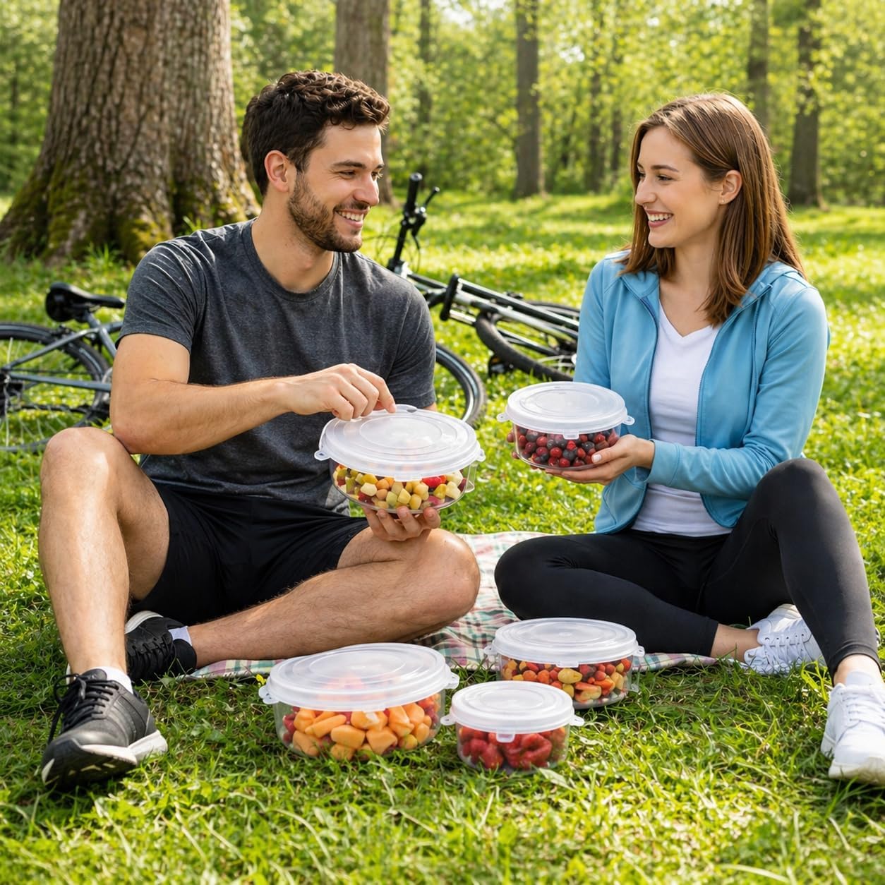 Silicone Stretch Lids Set of 6 - Reusable Fresh Keeping Lids for Bowls, Cans & Jars - Stretchy, Leak-proof & BPA Free - Dishwasher Safe & Microwave Safe - S&A Essentials®