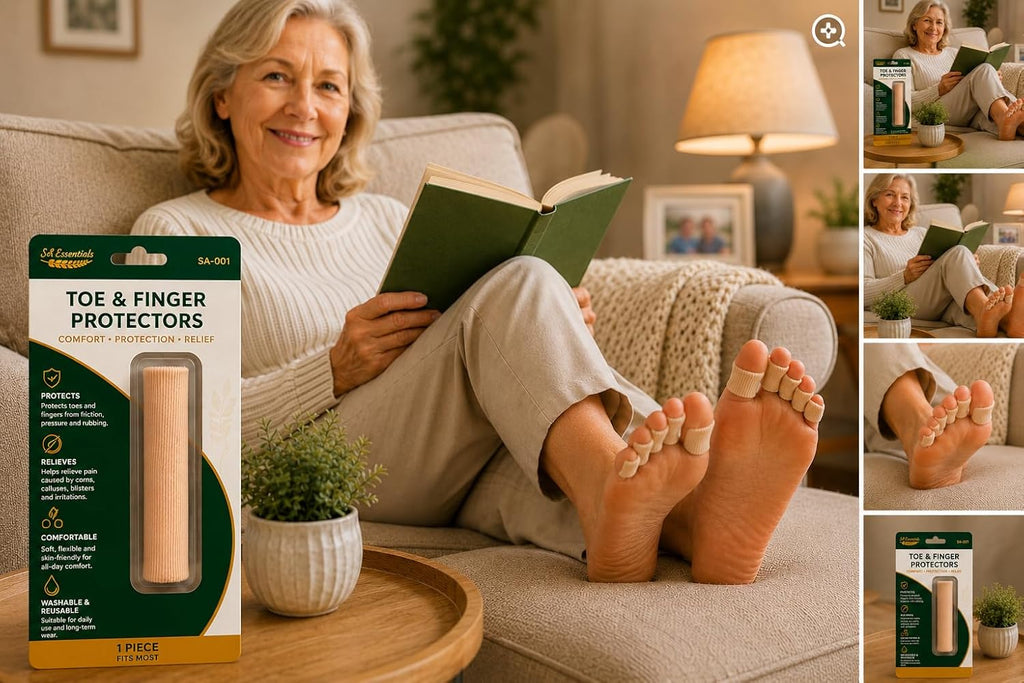 Generisch Toe & Finger Sleeve – Anti-Friction Toe Protector Against Pressure & Rubbing – Protection for Corns & Calluses – Cut-to-Size – Sizes S/M/L – S&A Essentials (L Ø 2,5 cm, Länge 15 cm)