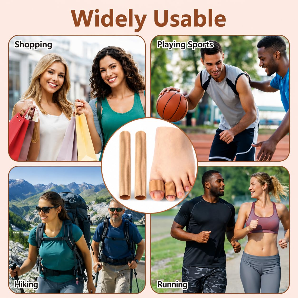Generisch Toe & Finger Sleeve – Anti-Friction Toe Protector Against Pressure & Rubbing – Protection for Corns & Calluses – Cut-to-Size – Sizes S/M/L – S&A Essentials (L Ø 2,5 cm, Länge 15 cm)