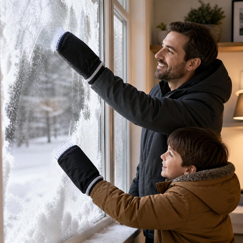 Ice Scraper with Glove Car - Warm, Waterproof & Windproof Snow Scraper - Robust Ice Scraper Removes Ice & Snow Quickly - No Freezing, No Wet Hands - S&A Essentials