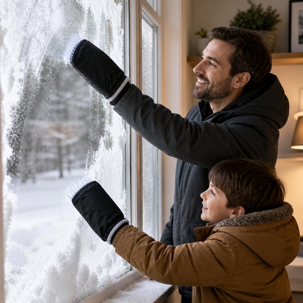 Ice Scraper with Glove Car - Warm, Waterproof & Windproof Snow Scraper - Robust Ice Scraper Removes Ice & Snow Quickly - No Freezing, No Wet Hands - S&A Essentials