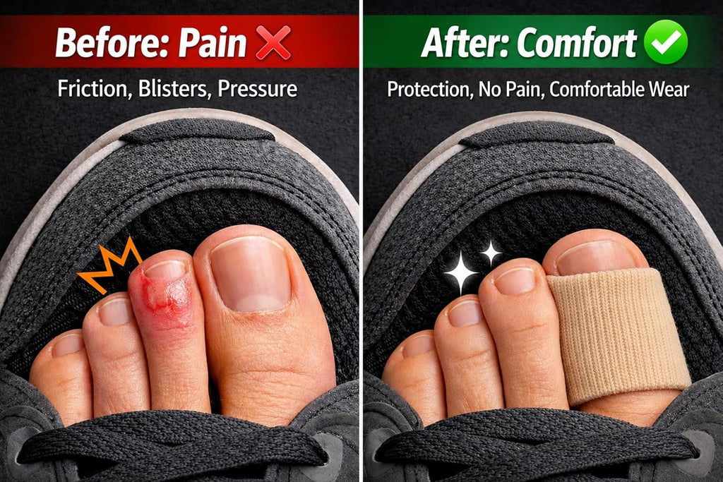 Generisch Toe & Finger Sleeve – Anti-Friction Toe Protector Against Pressure & Rubbing – Protection for Corns & Calluses – Cut-to-Size – Sizes S/M/L – S&A Essentials (L Ø 2,5 cm, Länge 15 cm)